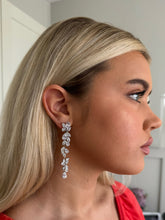 Load image into Gallery viewer, Laura • Long drop crystal earrings silver