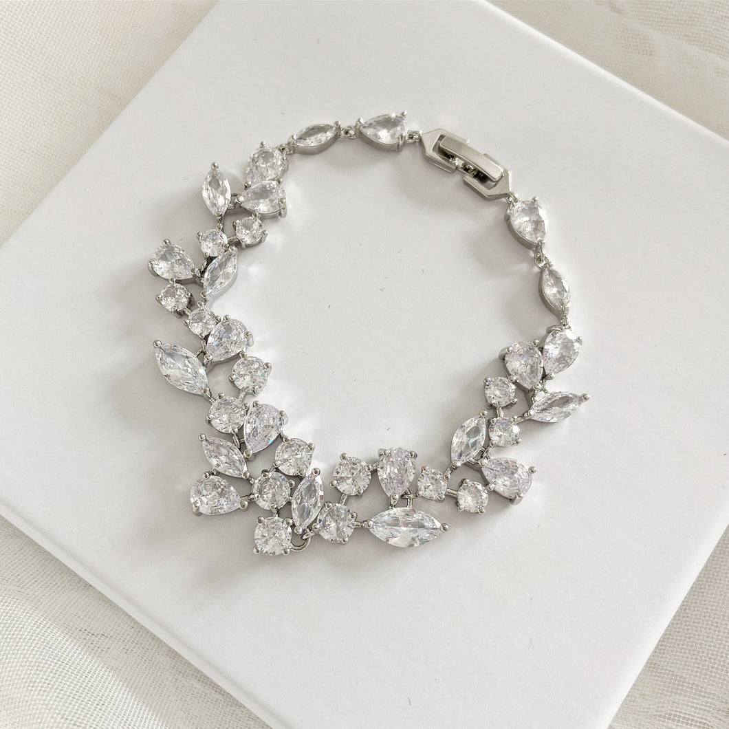 Carys - Statement silver bridal bracelet