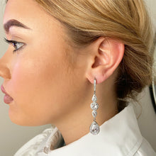 Load image into Gallery viewer, Alexandra ➺ Long teardrop crystal bridal earrings
