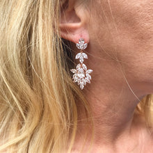 Load image into Gallery viewer, Ariella ➺ Statement silver chandelier zirconia earrings
