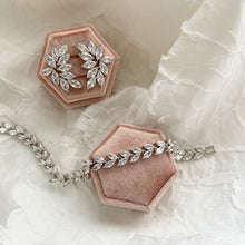 Load image into Gallery viewer, Ella ➺ Large silver crystal wedding earrings
