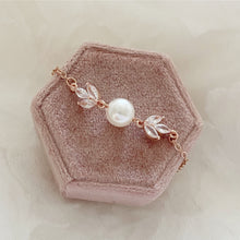 Load image into Gallery viewer, Mia • CZ and Pearl bracelet (Rose Gold)
