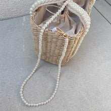 Load image into Gallery viewer, Capri ➺ Luxury basket tote with pearl detailing
