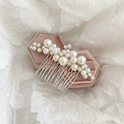 small pearl wedding hair comb